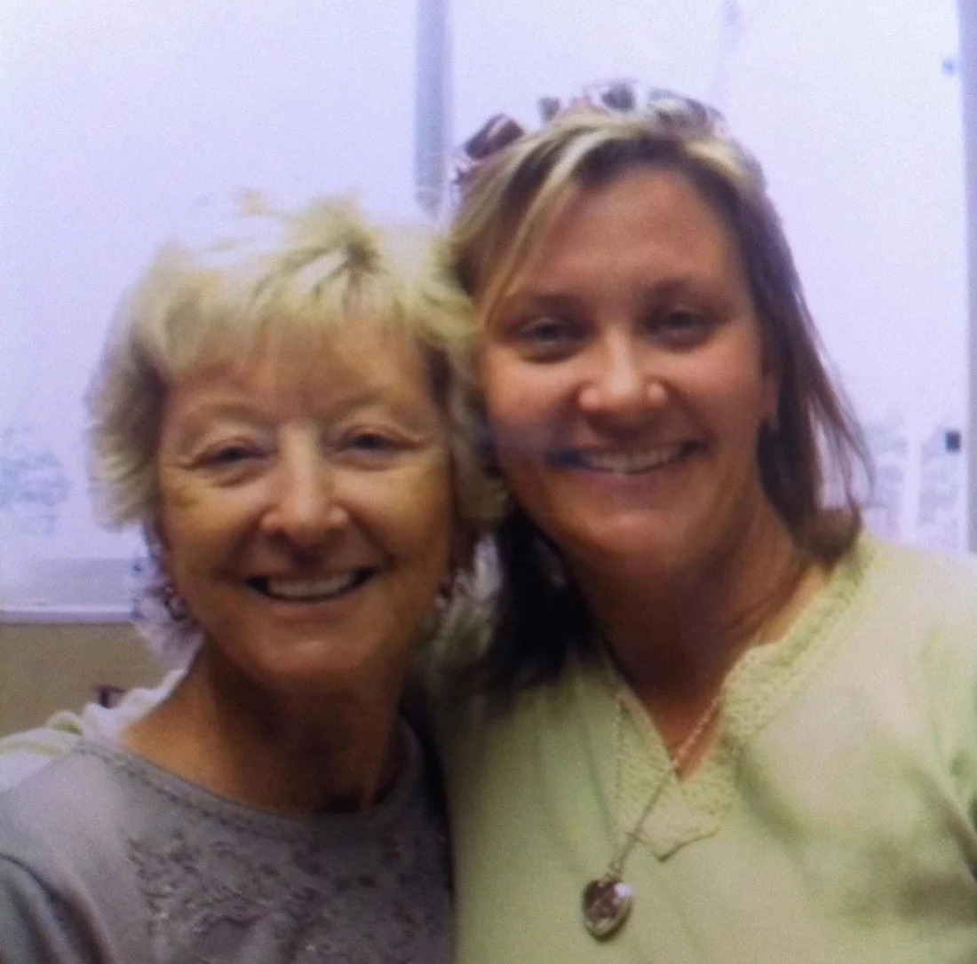 Carol Stenquist and her daughter Jen Flowers together, smiling